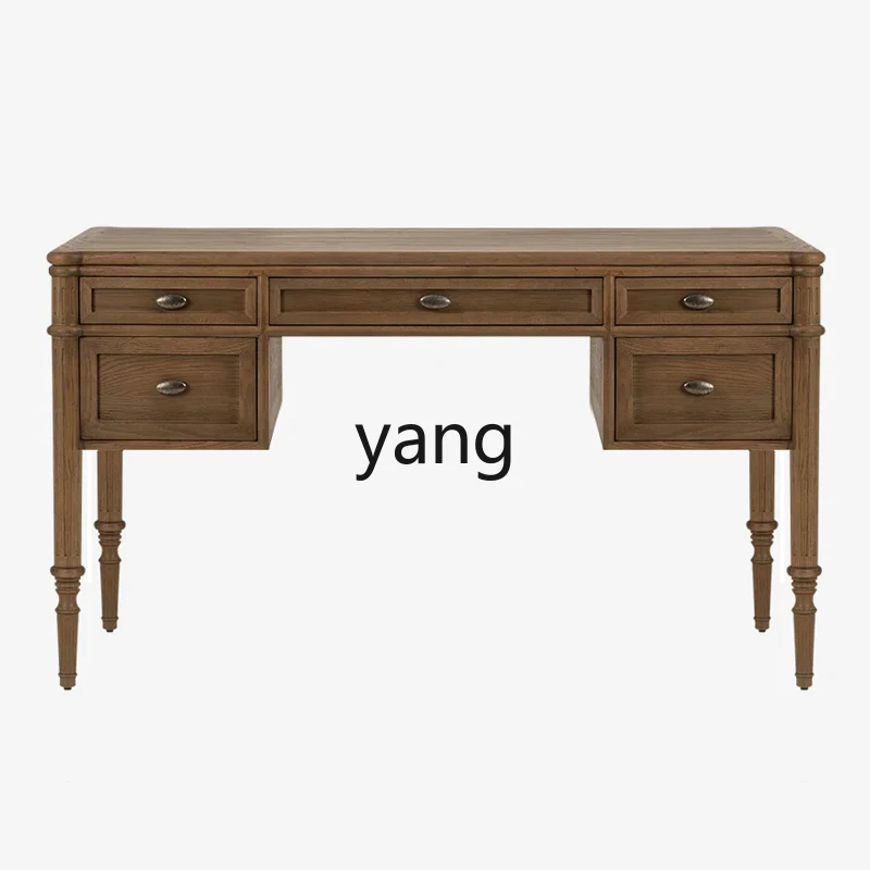 

LZR American solid wood desk French retro writing table