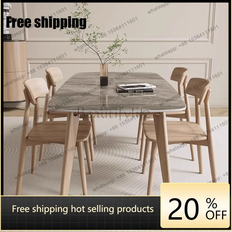 zj.Brown Chairs Dining Tables Decorations Italian Expandable Wood Dining Tables Modern Extending Mesas Comedor Furniture For Hom