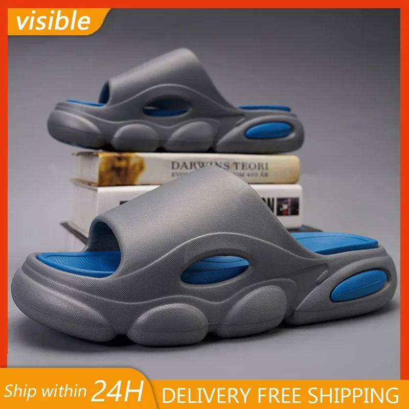 

Мужские летние сандалии из ЭВА, модные мягкие шлепанцы на платформе Cloud House, уличная нескользящая пляжная обувь унисекс, мужские тапочки для ванной комнаты