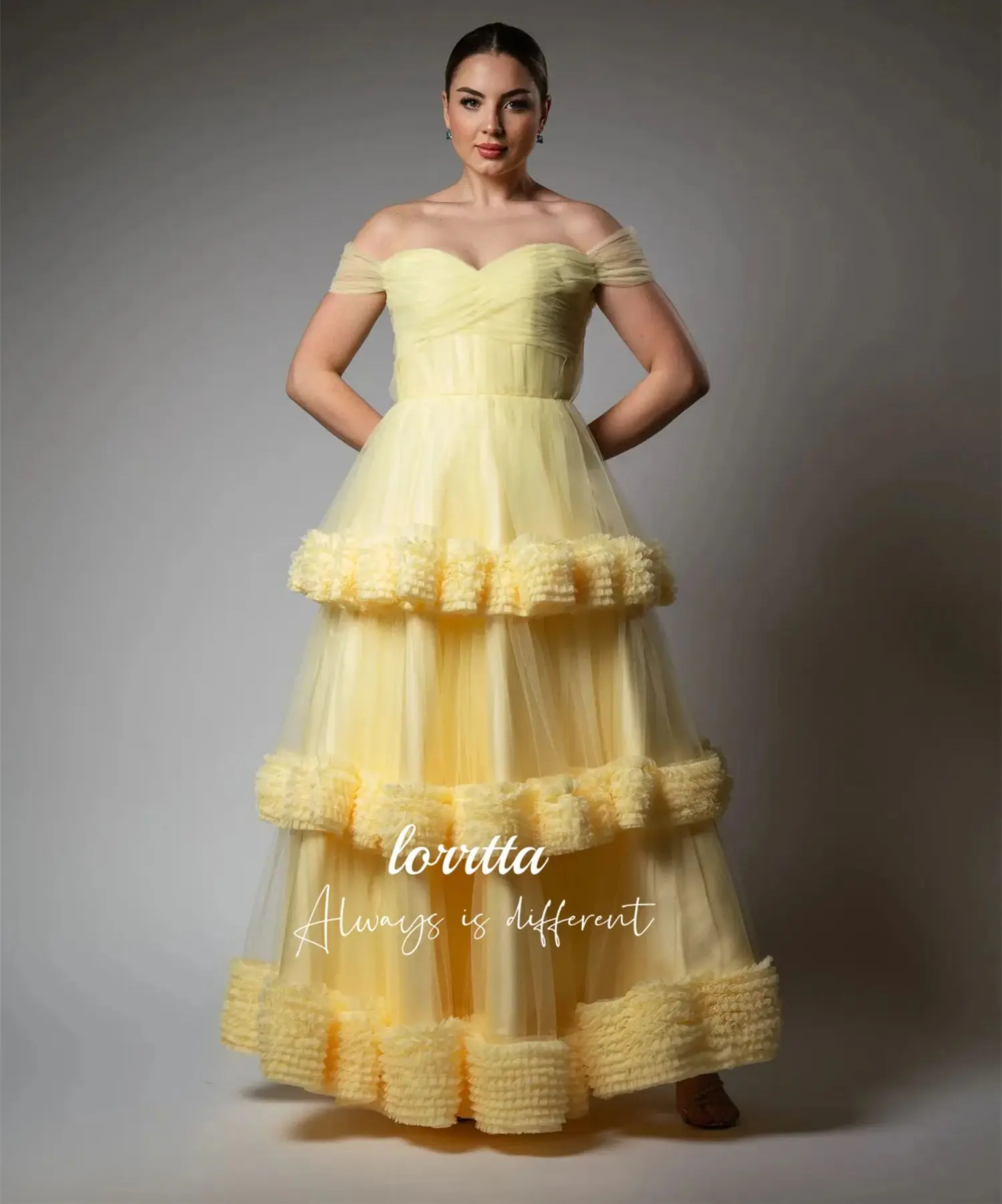 Vestido De noche Lorrtta, batas esponjosas De malla para graduación De boda, vestidos De cóctel, bata para fiesta De noche, lujosa, personalizada, فساتmavera