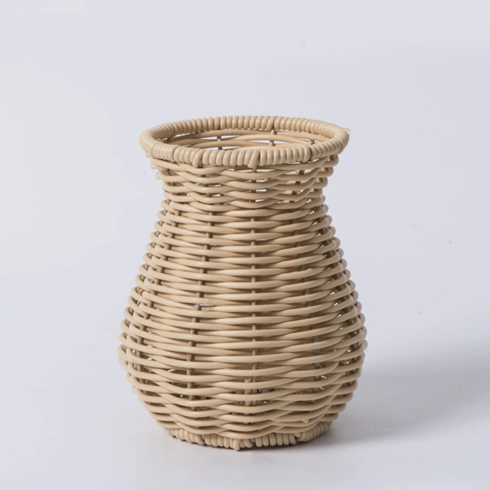 Handwoven Dried Flower Holder Rattan Effect Chic Flower Pot for Pampas Grass & Artificial Flowers
