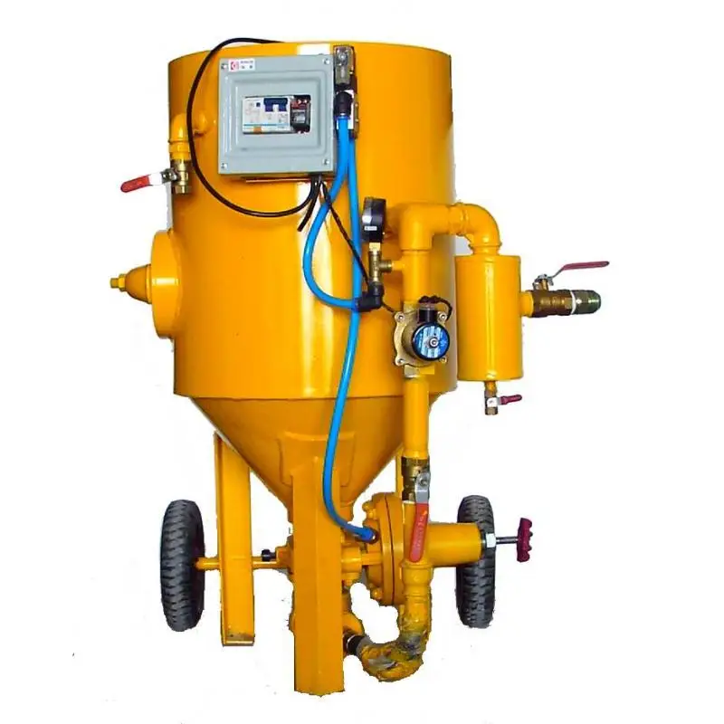 Pressure Pot Sandblaster Wet Sand Blasting Machine Low Dust Tool For Rust Removal On Construction Site Steel Workpiece view 2