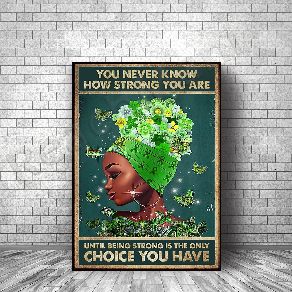 Be kind to your mind retro poster, you never know how strong you are poster, love yourself, mental health awareness art print