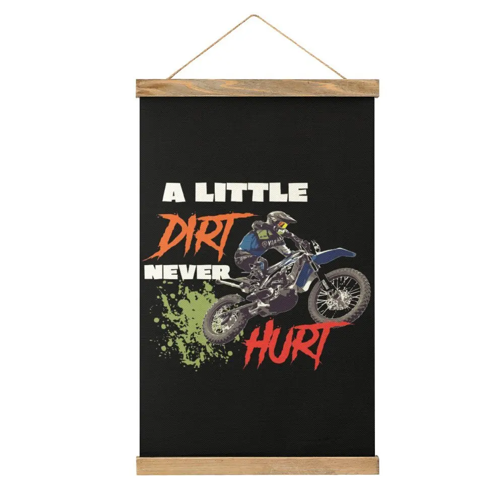 Canvas Hanging Picture A Little Dirt Never Hurt Motocross Dirt Bike Novelty Funny Novelty Mural Living Room Picture Hanging  Sty