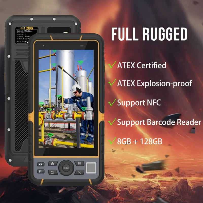 HUGEROCK T60EX Full Rugged Android Tablet 5.5Inch NFC QR 2D Barcode Scanner Reader ATEX Explosion-proof Waterproof Industrial PC