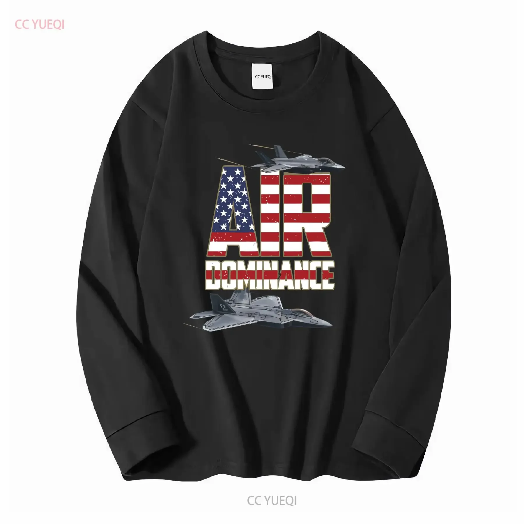 Air Dominance American Pride F 35 and 22 T Shirt long or short sleeves vintage Washed Unisex Breathable Comfortable Casual