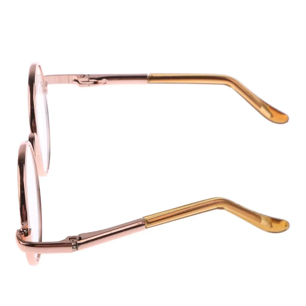 แว่นตาโลหะทรงกลมสำหรับตุ๊กตาบลายธ์ เลนส์ใส สไตล์วินเทจ สำหรับตุ๊กตาขนาด 1/6