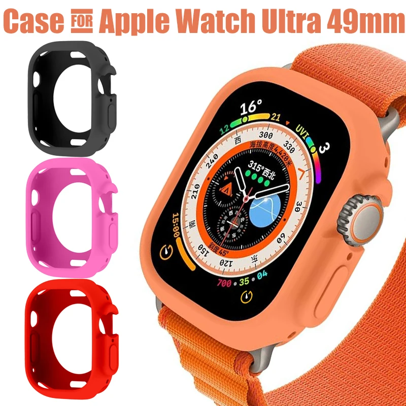 Soft TPU Case for Apple Watch Ultra2 Shockproof Candy Color Protective Bumper Cover for apple watch ultra 49mm Scratch-Resistant