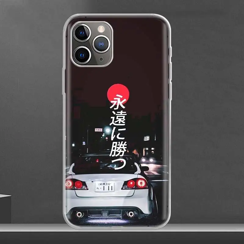 JDM Type R Civic Sport Car Phone Case For iPhone 16 15 14 Plus 12 13 Mini 11 Pro Max X Xs  8 7 SE + Soft Fundas Coque Shell Cove