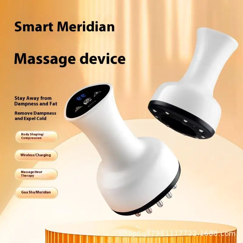 

Home Electric Guasha Scraping Massage Cupping Body Massager Vacuum Cans Suction Cup Heating Fat Burner Anti-cellulite Massager