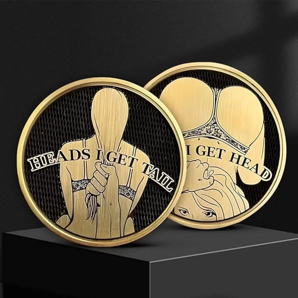 1PC Sexy Woman Coin Funny Heads And Tails Coins Heads I Get Tail Tails I Get Head Double Side Adult Sexy Coin Lucky Token Gift