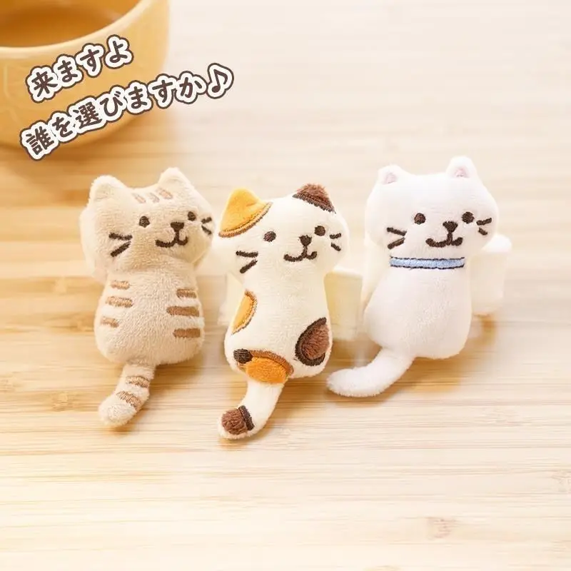3pcs Kawaii Kitten Plush Bag Pendant Mini Cat Plush Doll Cartoon Plush Doll Bag Charms Soft Animal Stuffed Toy Girl Student Gift