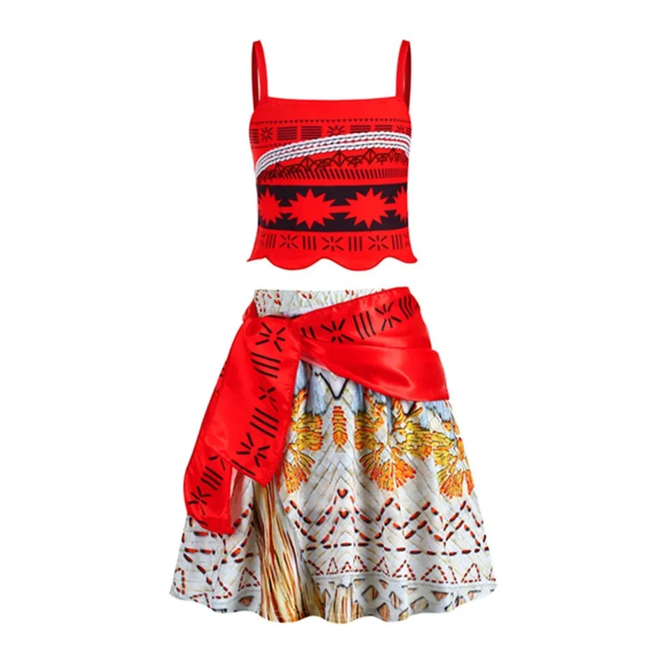 New Baby Girls Moana Halter Dress Two-piece Dress Dress up Casual Toddler Disney Vaiana Cute Sundress Baby Christmas Gift