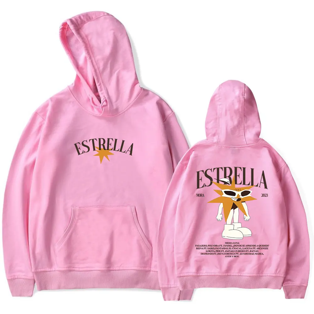 Mora Estrella World Tour Felpa con cappuccio vintage anni '90 Felpa unisex Harajuku Hip-hop Streetwear Primavera e autunno Capispalla Moda