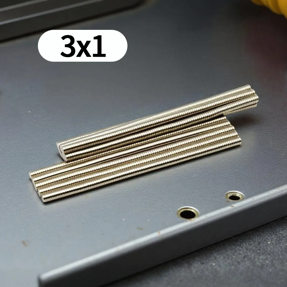 3x1mm Round Neodymium Disc Magnets Small Strong N35 NdFeB Magnets for Fridge DIY Craft Office & Tool Storage