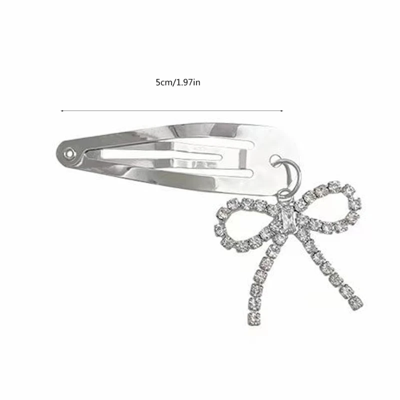 1 st/2 stks Parel Strik Hanger Haar Clip Zomer Lente Metallic Hoofddeksels voor Meisje Foto Winkelen Reizen Haarspeld