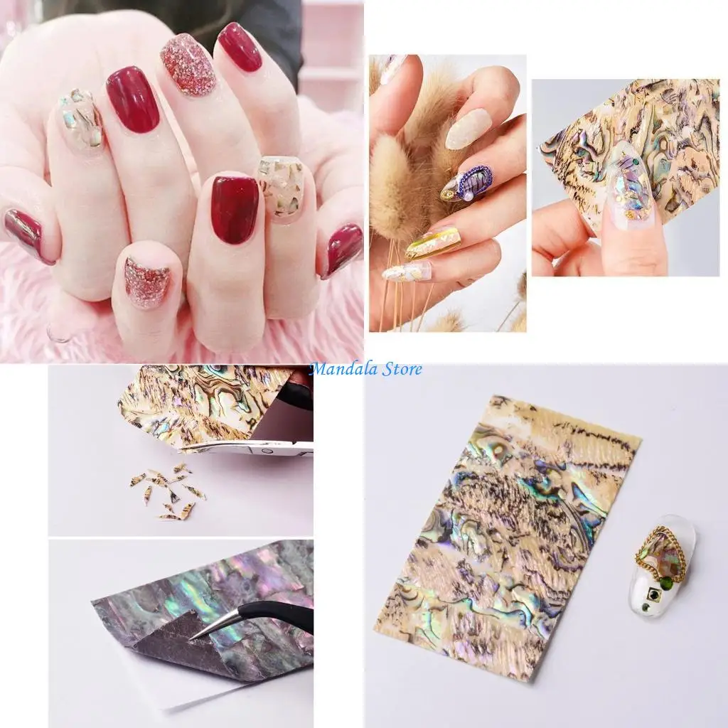 

U2JC Natural Abalone Shells Laminate Sticker 40x70mm for Scrapbooking Phone Case