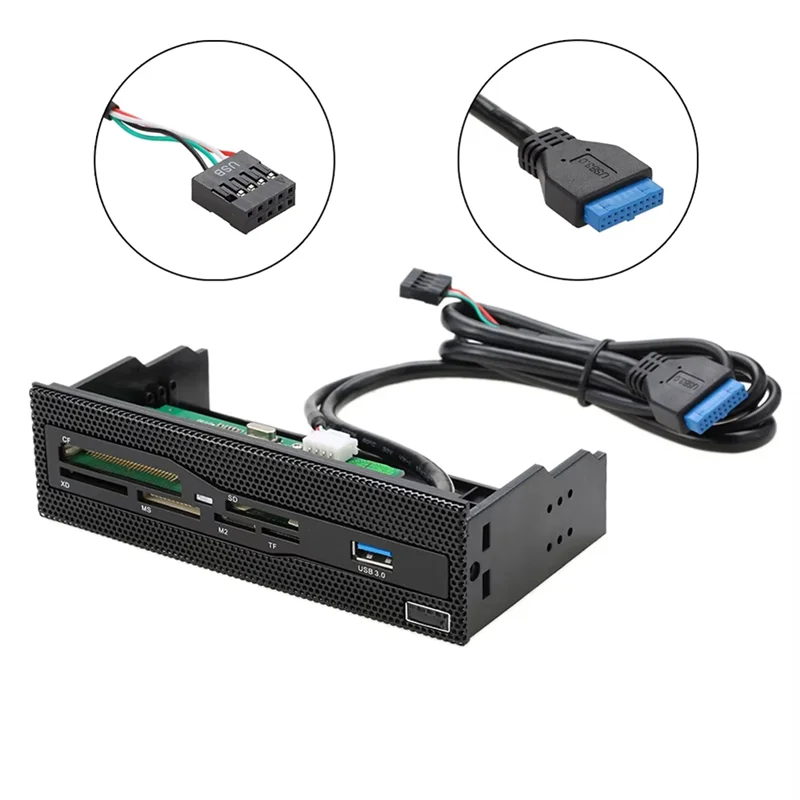 

Хорошо сделанная передняя панель приборной панели USB 3.0 5,25-дюймовый внутренний кард-ридер Многофункциональный ПК-носитель поддерживает CF XD MS M2 TF SD Car