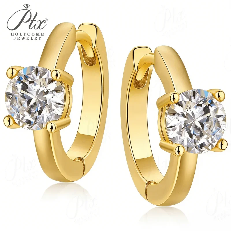 Moissanite Earrings in 1ct Round S925 Classic & Stylish Jewelry for Women Perfect Gift for Anniversary & Valentine's Day