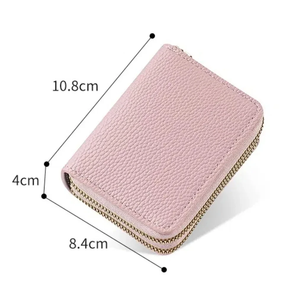 Flower A-Z Letter Women Credit Card Wallet Double Zipper Coin Purse RFID Multi-Card Holder Storage Bag Lightweight Wallet Gift