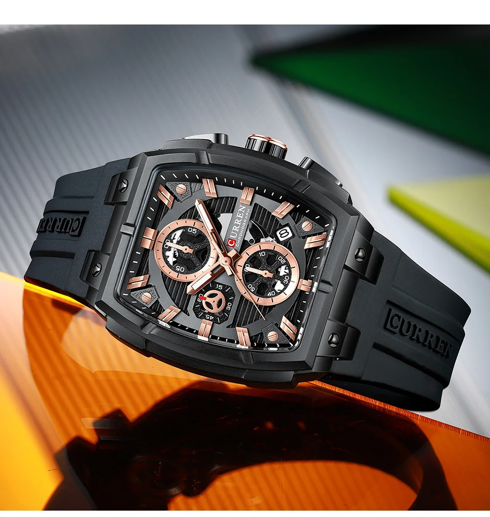 CURREN Herren-Chronograph Quarzuhr mit Leuchtzeigern und automatischer Datumsanzeige - für Business und Freizeit 8488 – Detail 15