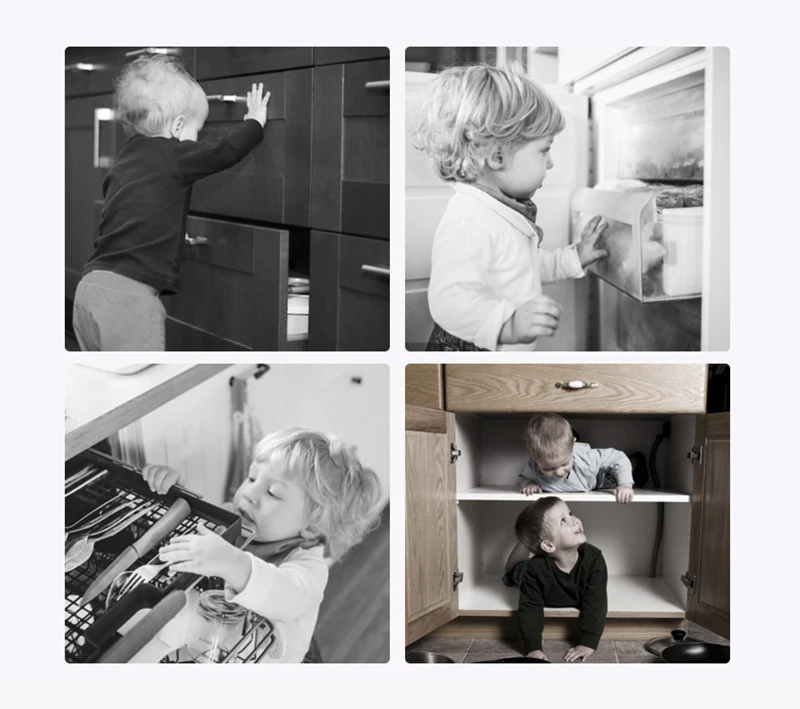 1/2/3 Stück Kindersicherheits-Schrankschloss, Sicherheitsschutz für Zuhause, Kühlschrank-Sicherheitsschnalle, Baby-Handschutz gegen Einklemmen, Schubladen- und Türschlösser – Detail 4
