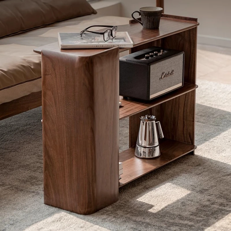 

Couch side, side cabinet black walnut solid wood light luxury living room Internet celebrity mobile locker