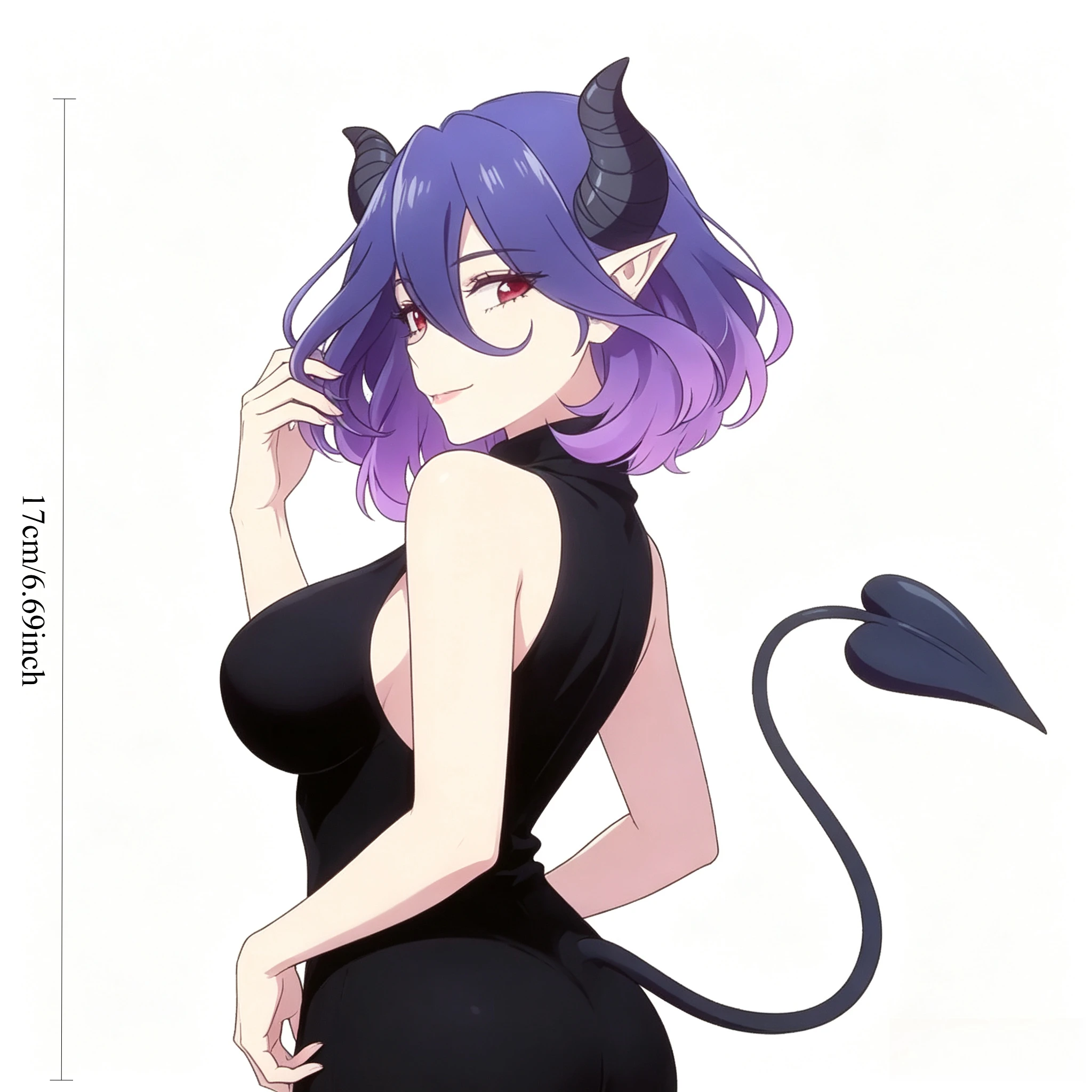Lazy Anime Demon Girl Stretching Arms Car Decal, Weatherproof Vinyl Sticker for Auto & Phone Decor