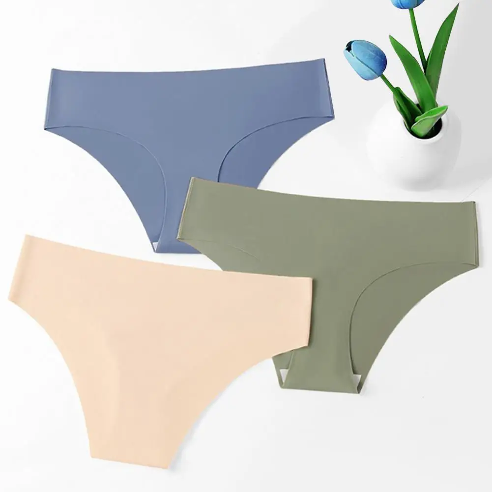 Women's Sexy Ice Silk Thong, Seamless No Show Low-Rise Sport Underwear, Breathable Quick-Dry Invisible Panties for Women