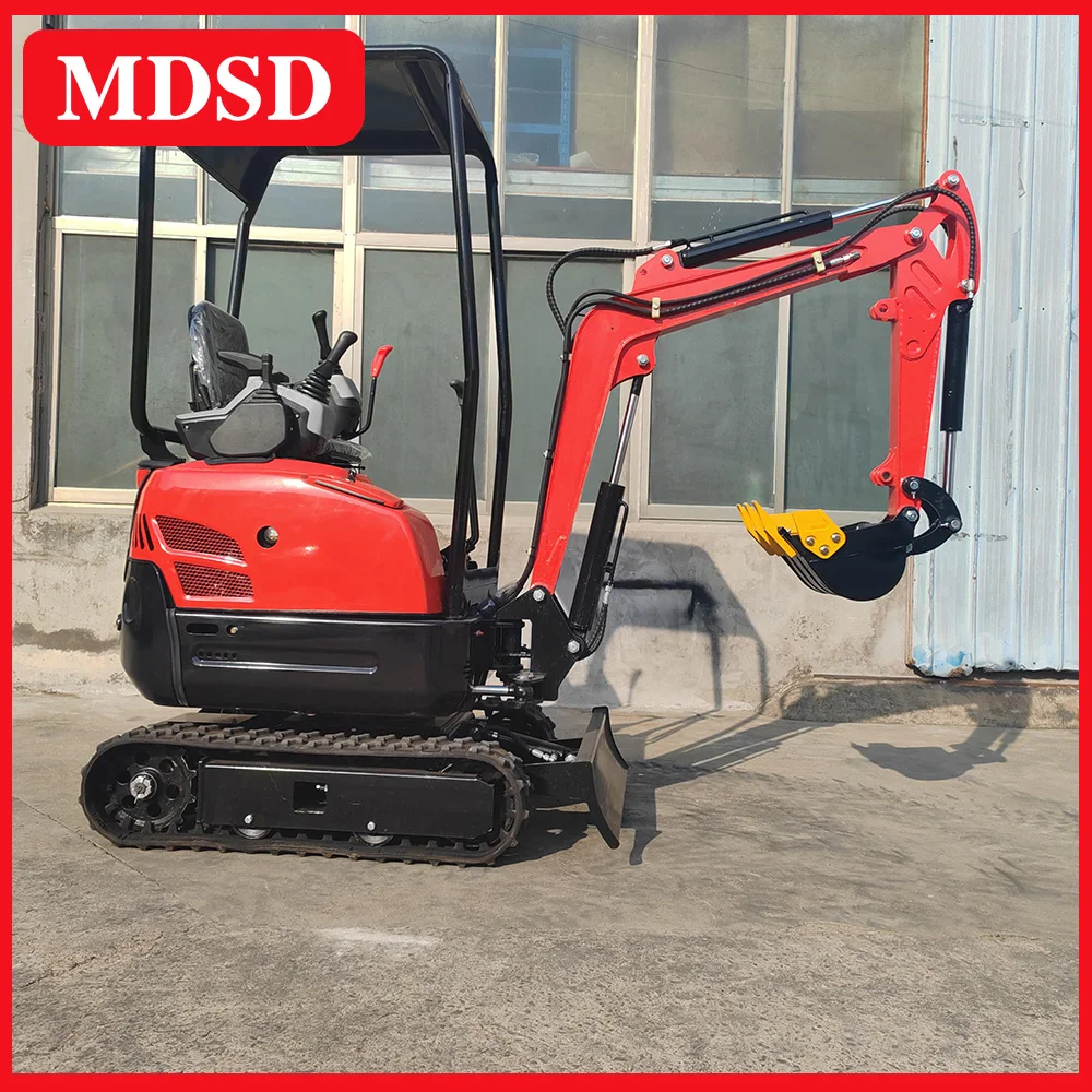 Miniescavadeira de esteira rolante Miniescavadeira de 2 toneladas Equipamento de construção multifuncional para venda com ensacador pequeno Entrega rápida