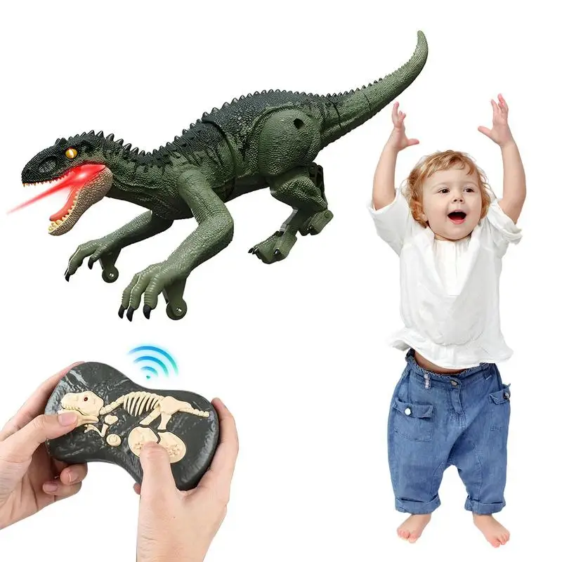 

Robot Dinosaur Rechargeable Velociraptor Toys 2.4g Remote Control Dinosaur Toy With Lights & Sounds For 3-7 Years Kids