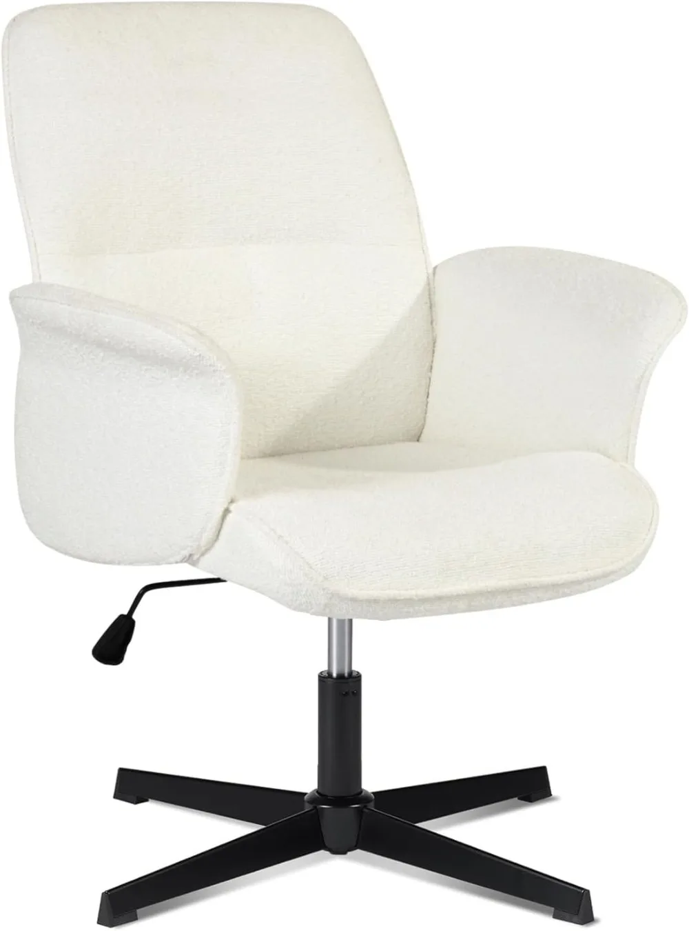 

Home Office Chair, Upholstered Linen Fabric Padded Mid Back Accent Chair,Computer Desk Chairs Ergonomic No Wheels Stylish Swivel