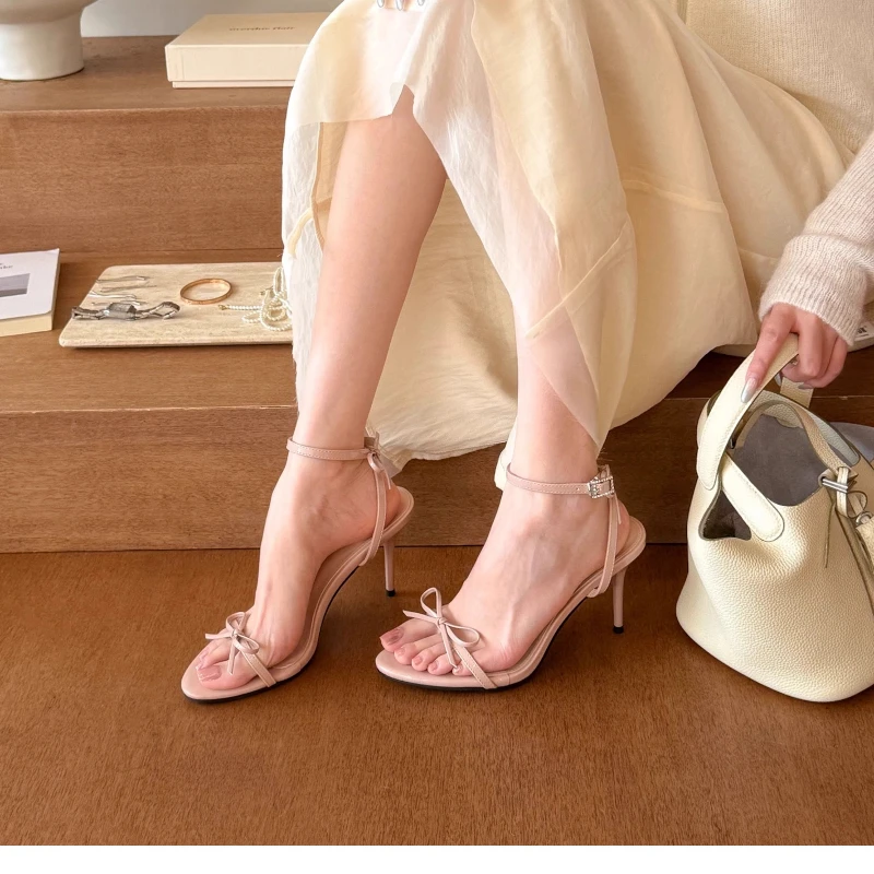 Round  Toe Women High Heels  Sandals Chunky Elegant Shoes Pumps  Summer Casual Trend  Zapatillas De Mujer