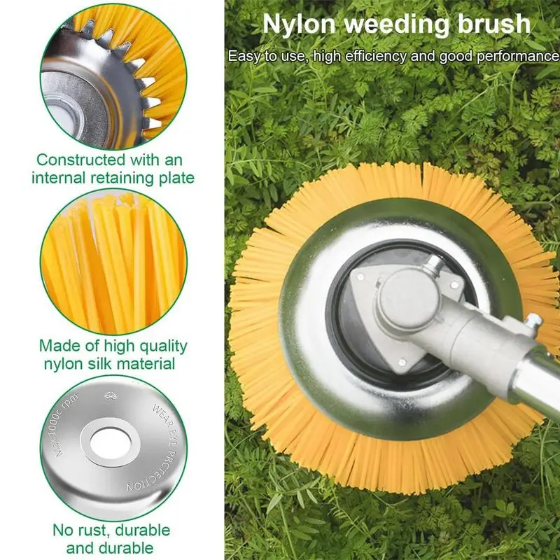 Unbreakable Wired Trimmer Head Blade Garden Weed Brush Lawn Mower Grass Eater Weed Remover Straight Shaft Rotary Weed Brush