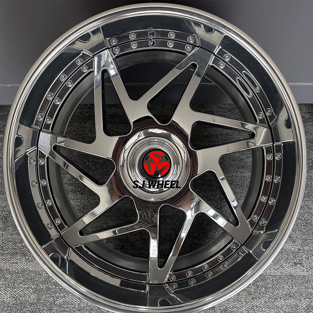 SJ Chrome Custom Forged Rims 26*14 with 10inch Lips 6x127 6x139.7 5x127  5x130  5x139  22 24 26 28 Inch Rims for GMC