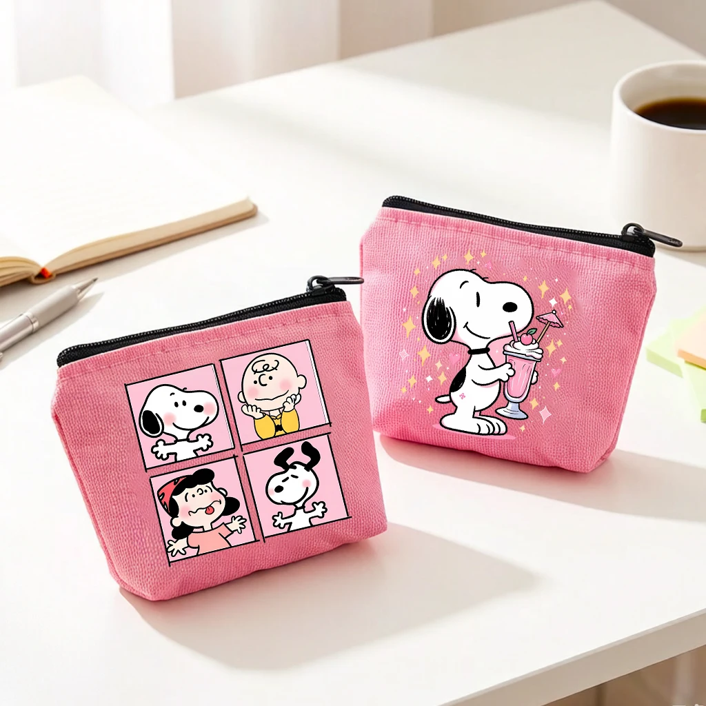 

Snoopys Girl Wallet Game Cute Cartoon Kawaii Canvas Bag Kids Anime Games Role Zipper Key Money Pocket Hand-held Small Coin Purse