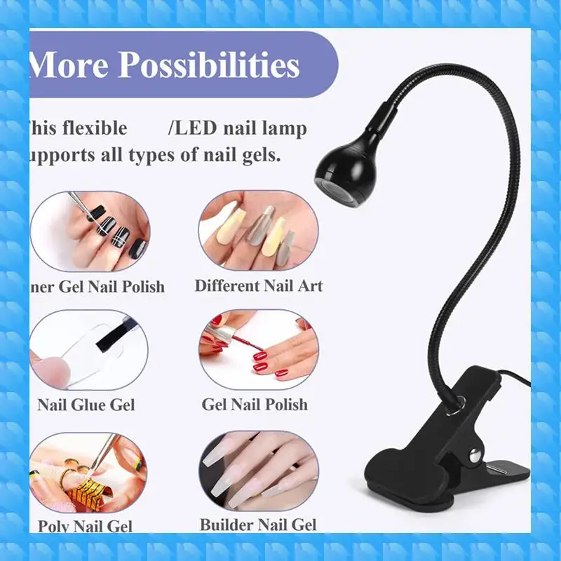 

ETRT 2X UV LED Nail Lamp - Mini LED Nail Lamp Gel X Lamp For Nails With Securing Clip Rotatable LED Light, Black