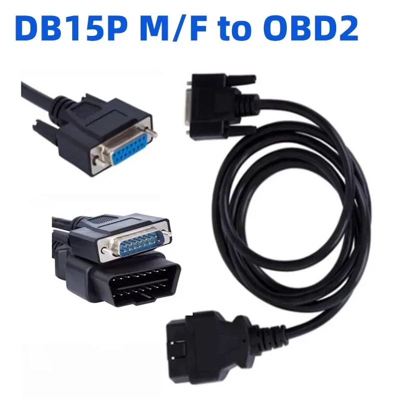 1.5M DB15Pin Male/Female to OBD OBD2 16Pin Male Connect Extension Convertor DB 15 Pin OBDII 16 Pin Cable