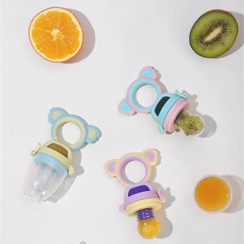 Baby Food Feeding Spoon Juice Pacifier Cup Molars Baby Feeding Bottle Silicone Gum Fruit Vegetable Bite Eat Auxiliary Pacifier