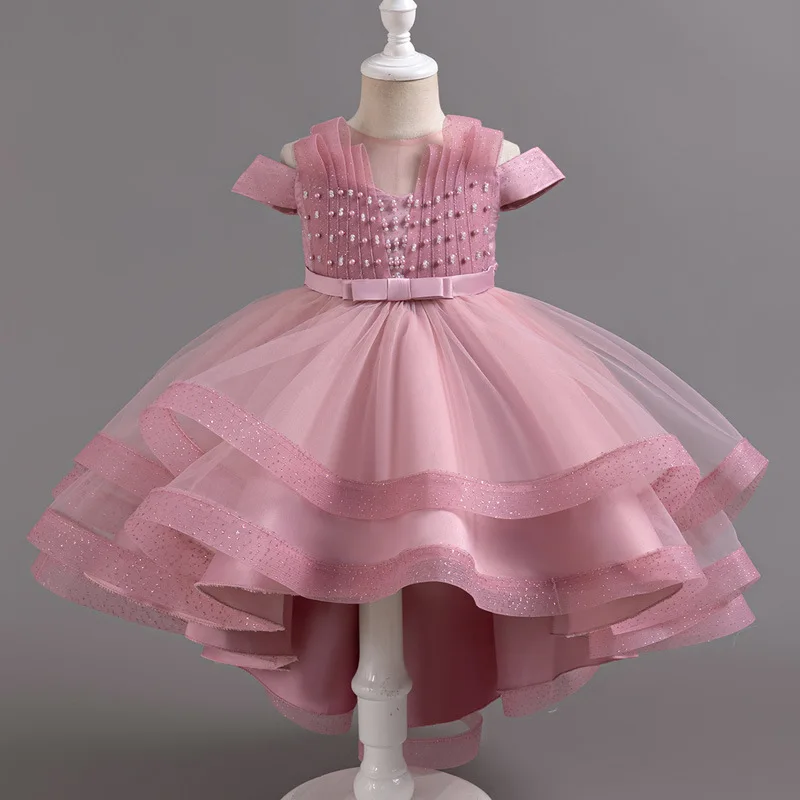 

Temperament Elegant Children'S Dresses Mesh Puffy Princess Dress For Kids Clothes Girls Wedding Birthdays Graduation Prom Dres