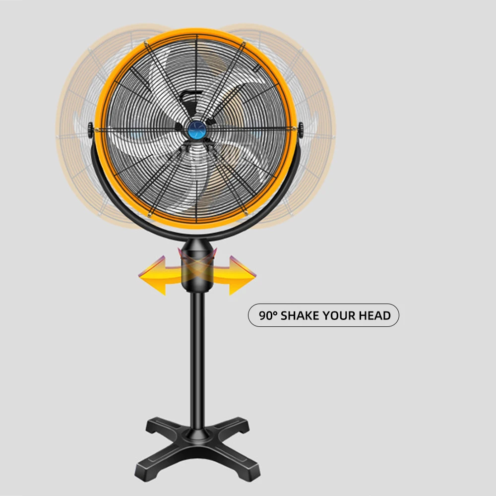 20 Inch Powerful Industrial Extractive Floor Fan Silent Oscillating Exhaust Ventilation Fan for Workshop Laboratory