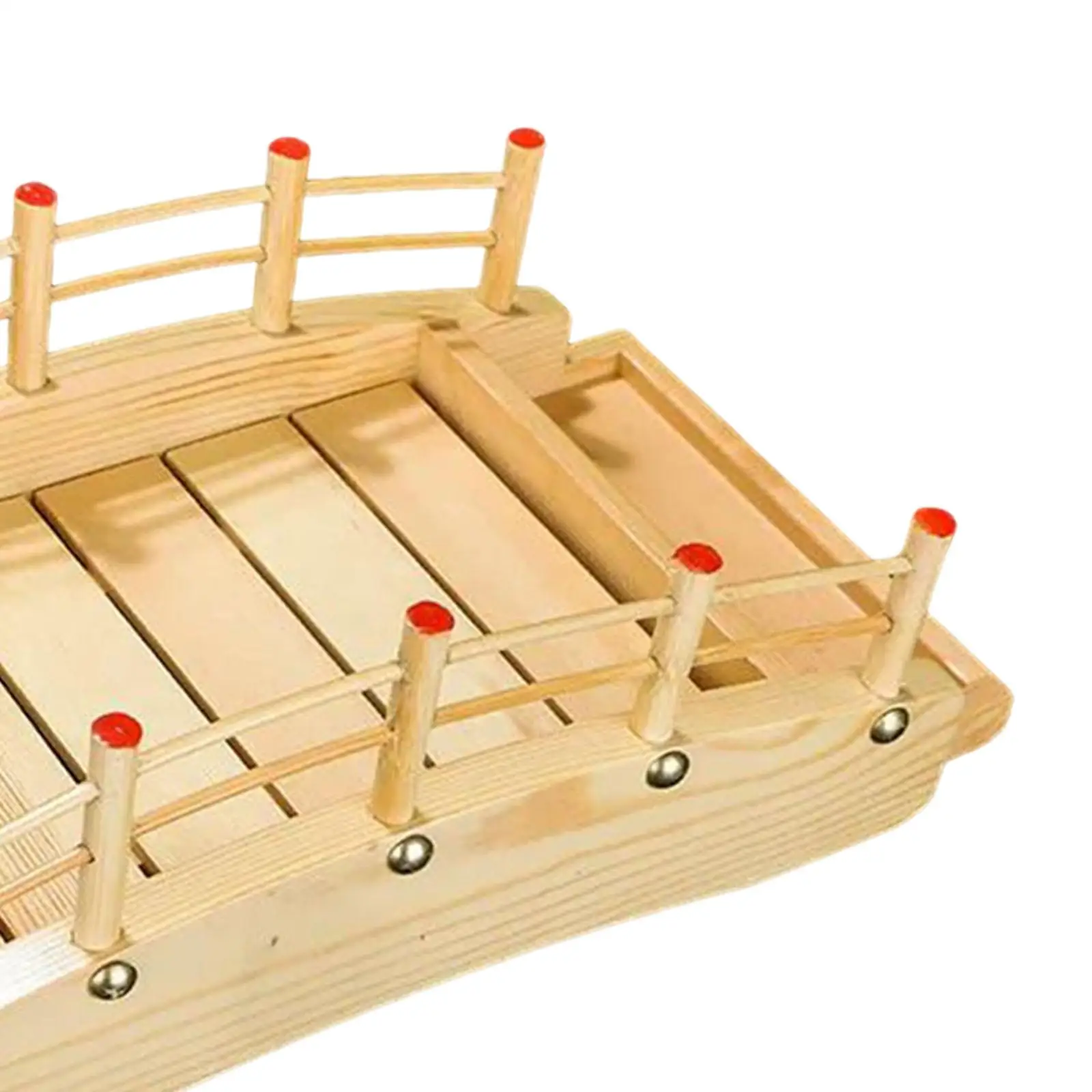 Wooden Sushi Bridge Tray Wooden Tray Kitchen Tool Serving Platter Wooden Arch Bridge Plates Sashimi,