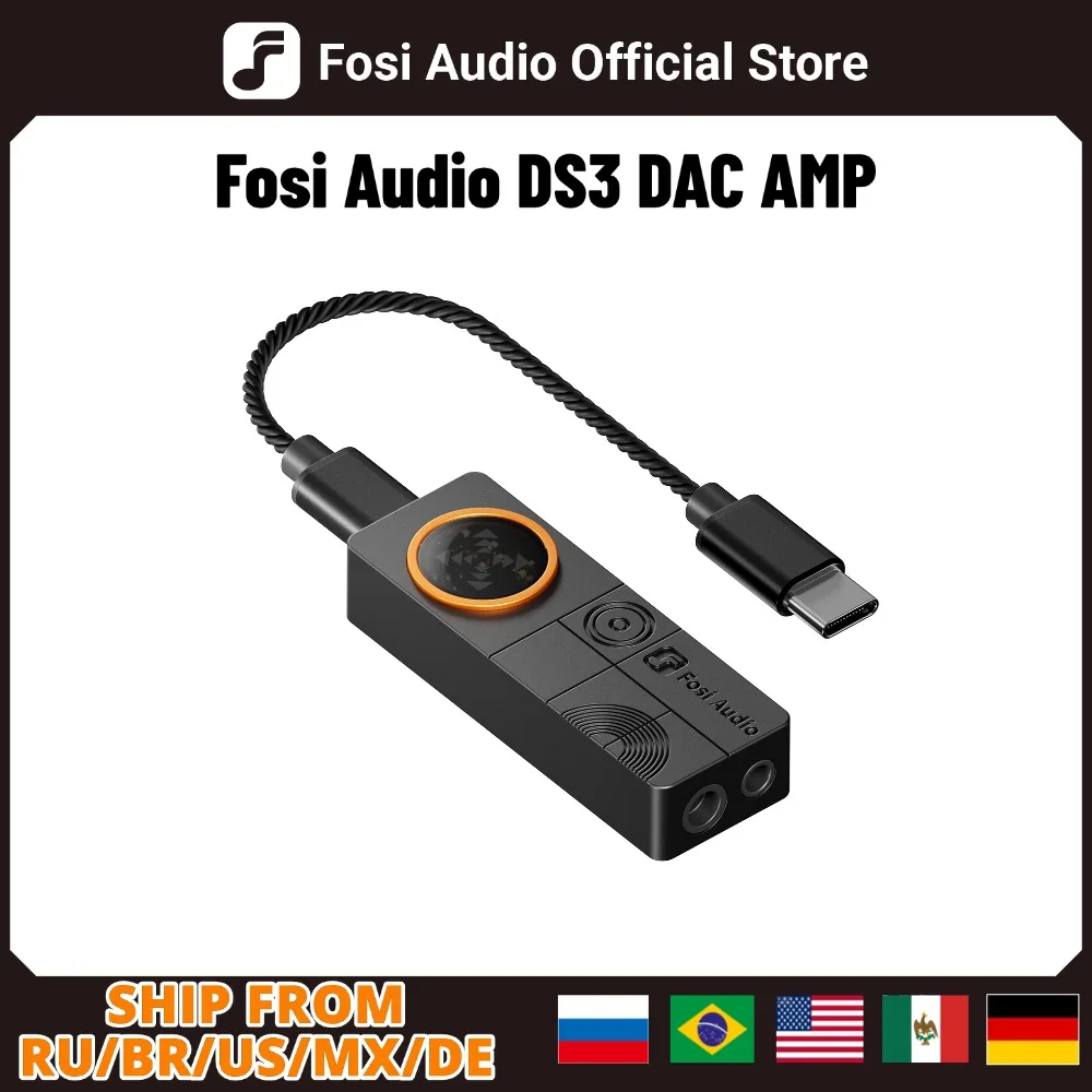 Fosi Audio  DAC Kopfhörerverstärker Mini Audio USB DAC XMOS XU316 DSD512 Dongle DAC 4,4mm Balanced/3,5mm Jack