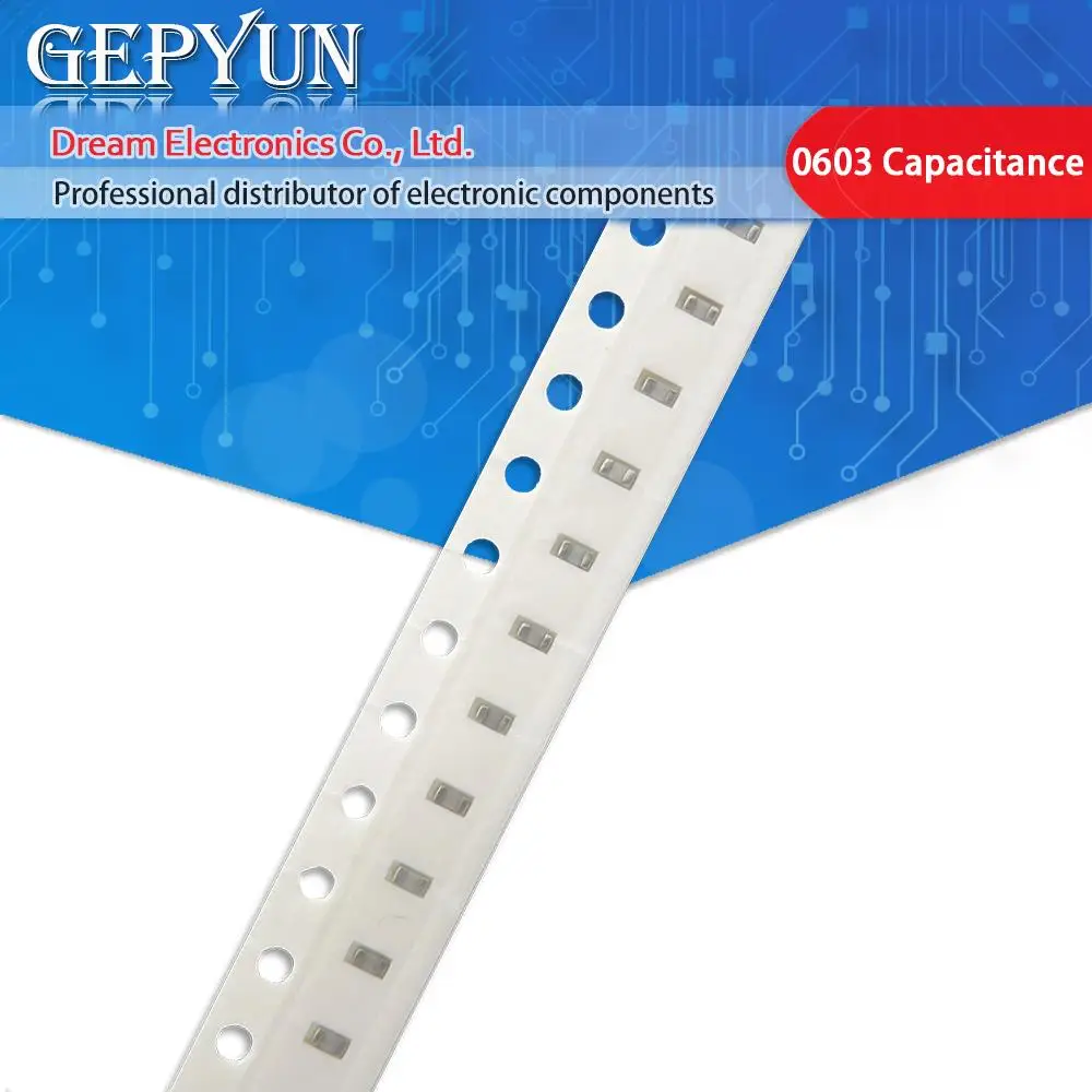100pcs 0603 50V 0.5pF-22uF SMD Thick Film Chip Multilayer Ceramic Capacitor  10NF 100NF 1UF 2.2UF 4.7UF 10UF 1PF 6PF