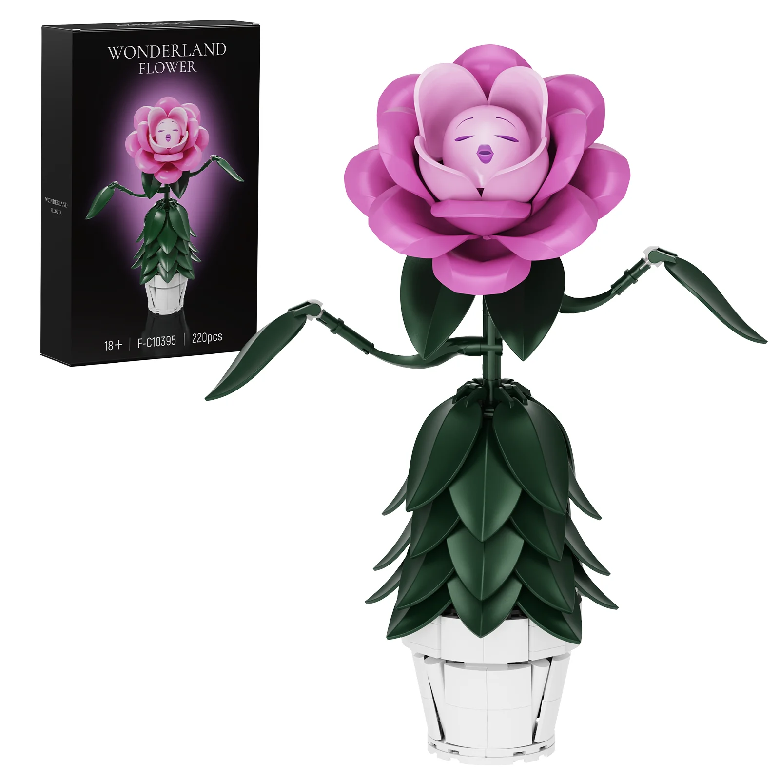 Wonderland Flower Building Blocks Set Mad Hatter Tea Party Plant