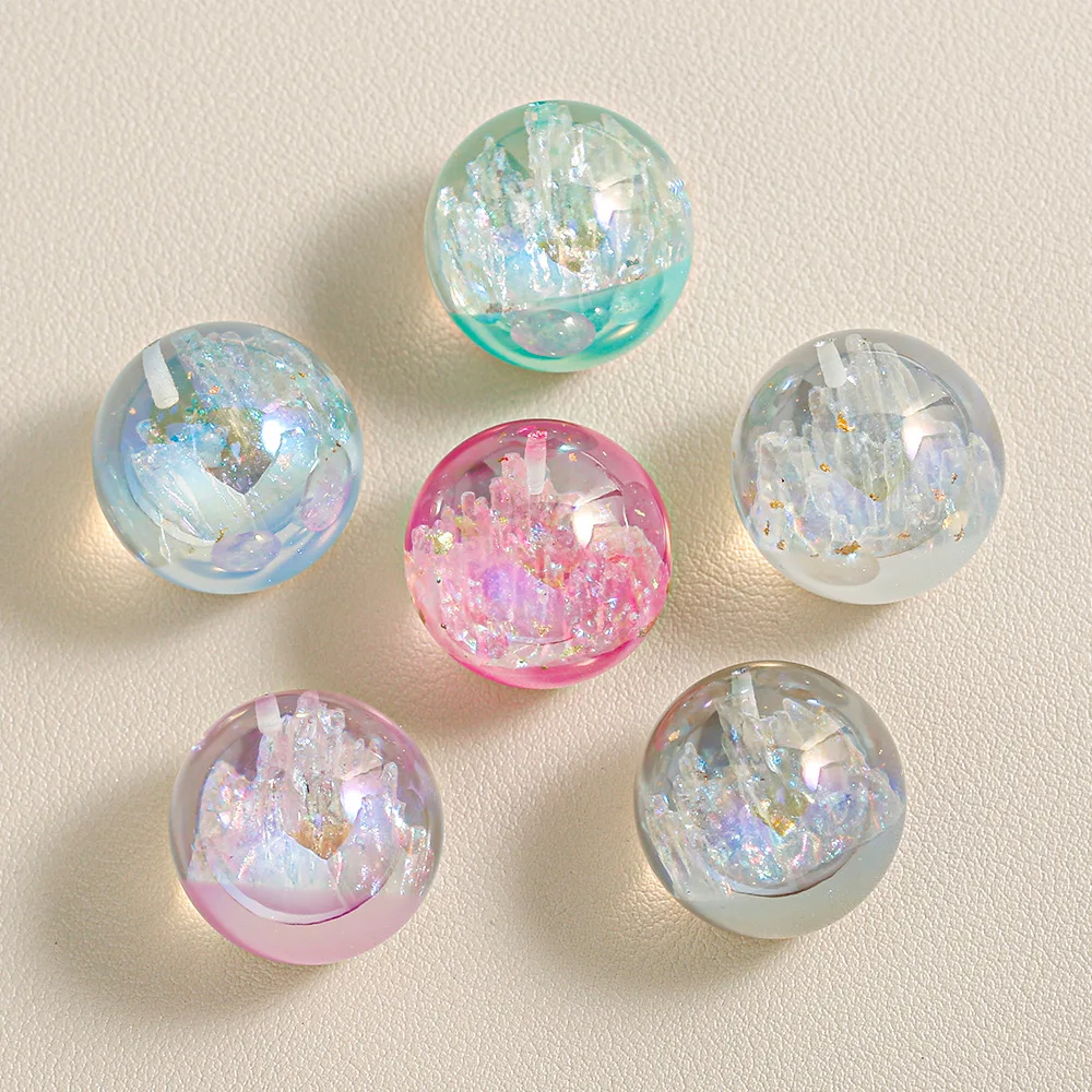 

High Quality Icy Chunky Round Pearl Resin Jewelry Bubblegum Beads Fit Bracelet Necklace Earring Ornament Garments 25mm 8pcs