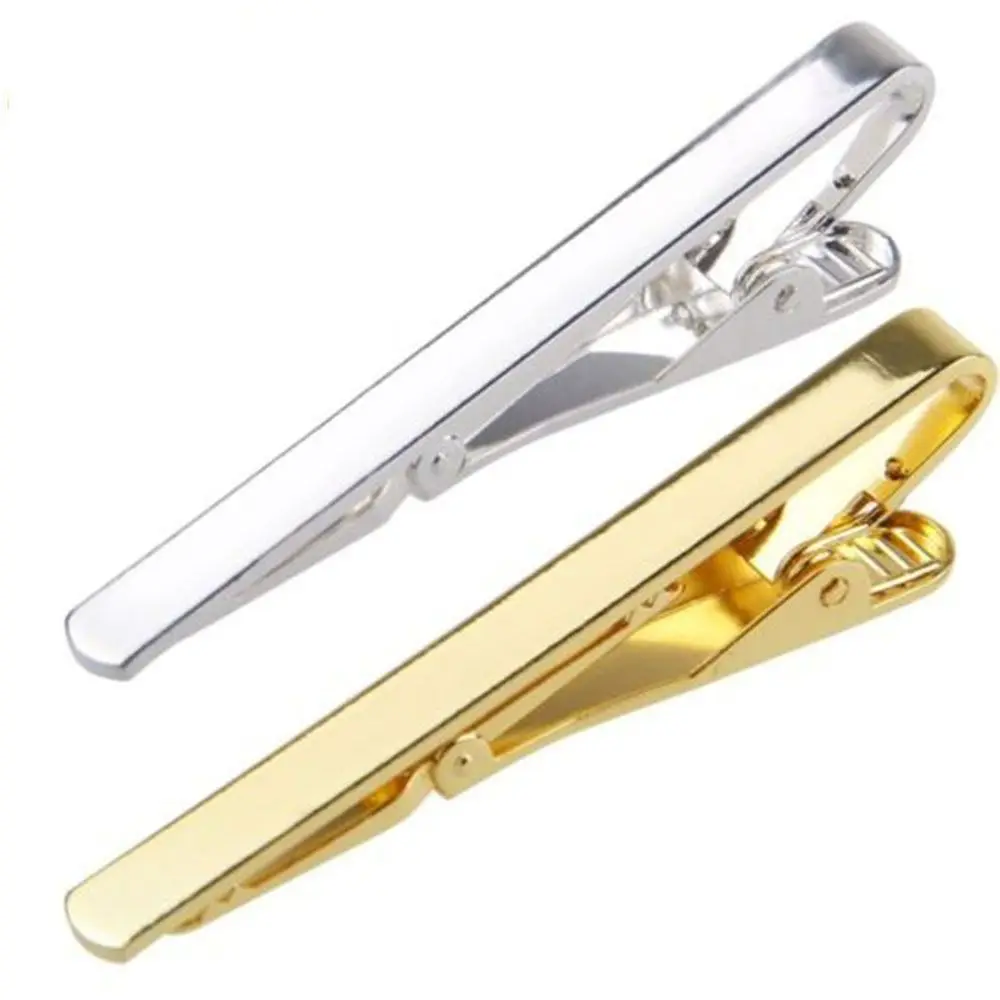 Hot Sale Trendy Silver Gold Toned Stainless Steel Simple for Men Gift Metal Tie Clip Pin Suit Clip Necktie Clasp