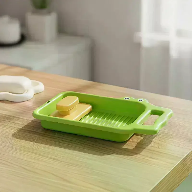 Washboard Household Cartoon Crocodile Roller Dormitory Hand: Wash Underwear Multifunctional Non-slip Board
