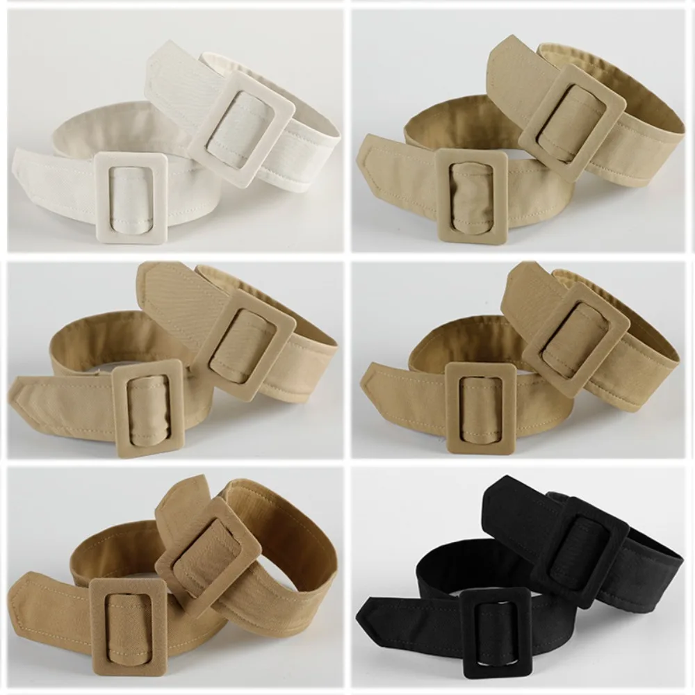 1pair Fashion Solid Color Sleeve Band Adjustable Buckle All-match Overcoat Sleeve Band Replacement Sleeve Belt Women