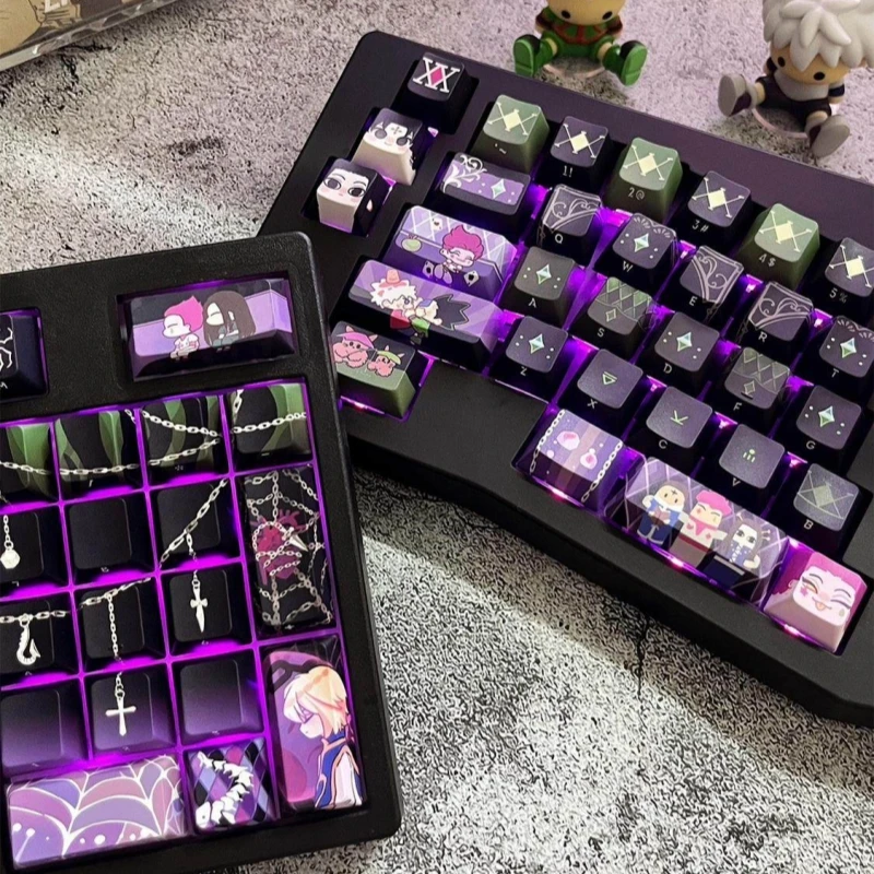Hunter X Hunter Keycaps Anime Themed Key Cap Pbt Cherry Moa Height Customization Mechanical Keyboards Keycaps Anime Fans Gifts